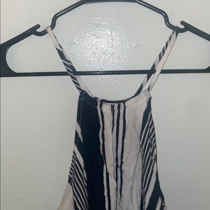 Striped Black and White Sleeveless Top